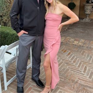 Lulus After Hours Strapless Ruffled Maxi Dress